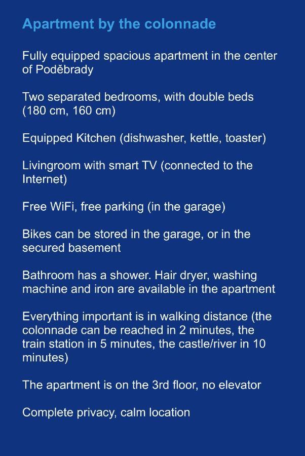 Apartman U Kolonady, Подебрады Экстерьер фото
